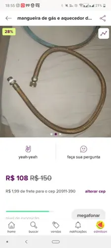 Mangueira de cobre gás e aquecedor 