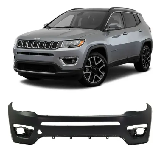 Parachoque Dianteiro Superior Jeep Compass 2017 à 2021 - Furo Farol Auxiliar - Shin Mei