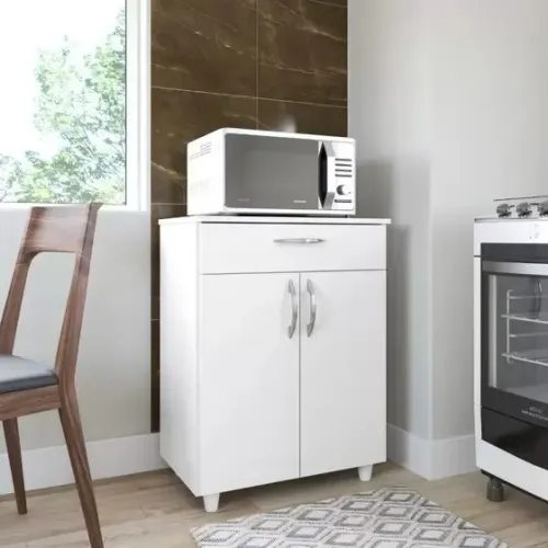 Balcão para microondas branco - Entrega e montagem gratis