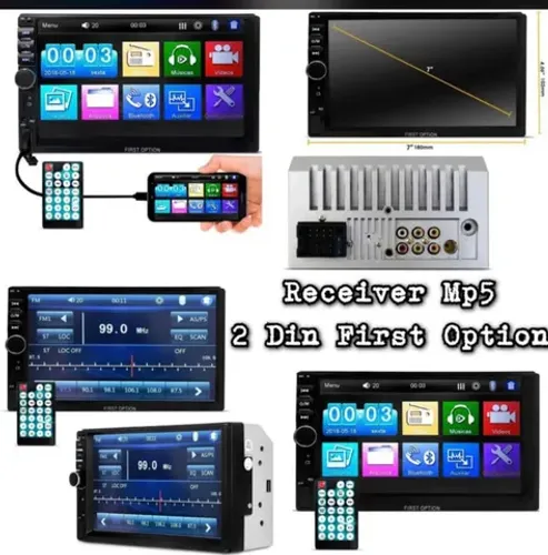 Multimídia mp5 bluetooth USB 7 polegadas 