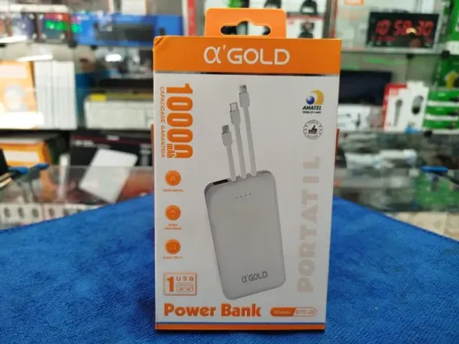 Power Bank Gold Bte28 10000Mah(Distribuidora Jk Eletrônicos Honestidade e Qualidade é Aqui