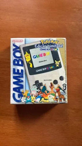 Nintendo Game Boy Color Pokémon Gold and Silver Limited Edition Completo com Caixa e Tampa