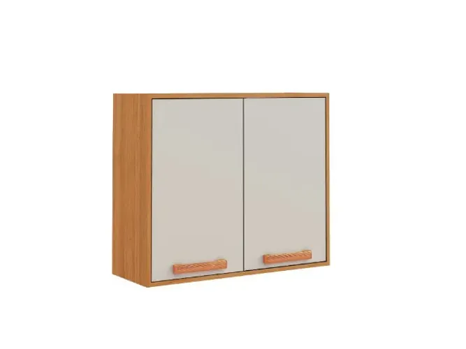 Armário Aéreo Nápoles 80cm Cinamomo/Off White Até 12x - Frete Grátis