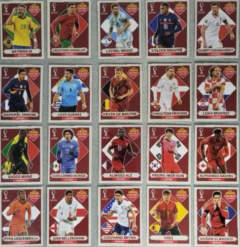 Conjunto Figurinhas Extra Bordô - Copa do Mundo 2022