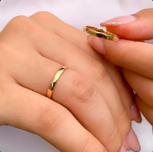 Par de Alianças de Casamento em Ouro 18k