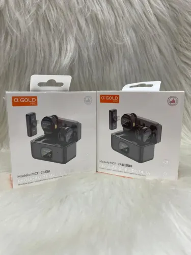 Microfone de lapela redondo duplo