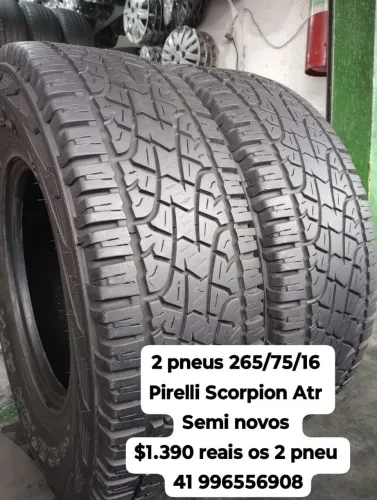 Pneus 265/75/16 Pirelli Scorpion Atr $1.390 os 2 pneu aro 16 Roda muito ainda. Aceito