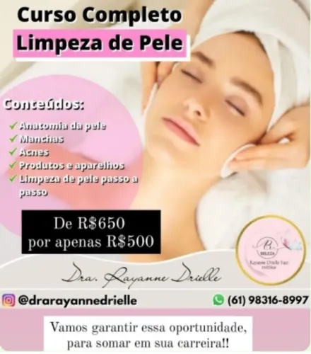 Curso limpeza de pele promoção 