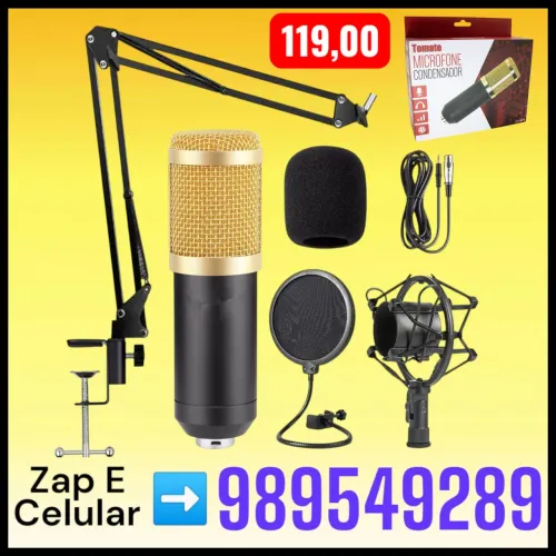 Microfone condensador profissional Tomate MT-1026.
