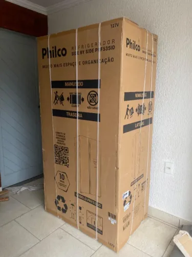 Geladeira Philco Side by Side, Inox, Inverter, 434 litros