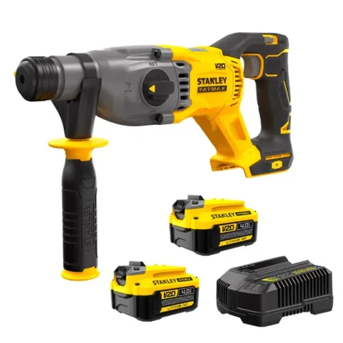 Kit Martelete Perfurador/Rompedor Sds Plus 2 Bateria 20V 4Ah Carregador SC200-BR FatMax