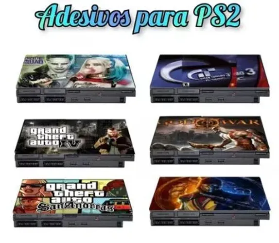 Adesivos skin para Playstation 2 alta qualidade 