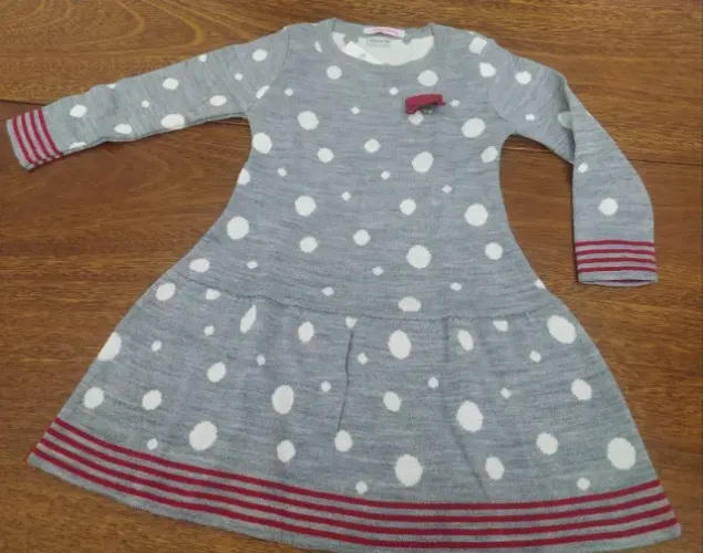 Vestido Infantil Poa Cinza Da Sleeping Pill