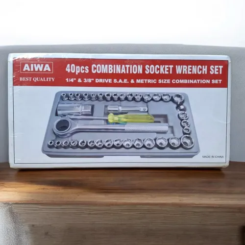 Jogo de Soquetes 40 Peças AIWA 1/4" e 3/8"