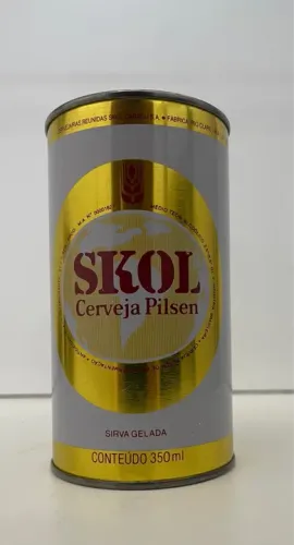 Vendo Lata Flandres Cerveja Skol Antiga Década 70 Produzida Metalúrgica Rheem.