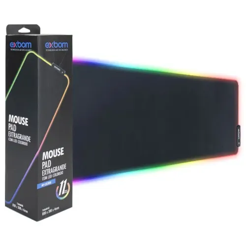 Mousepad Gamer RGB Exbom 800x300x3mm (Speed) - WZetta