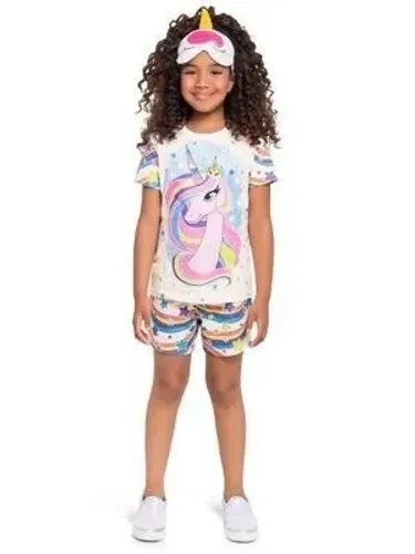 Pijama Infantil Curto Unicórnio - Tamanho 8 Anos