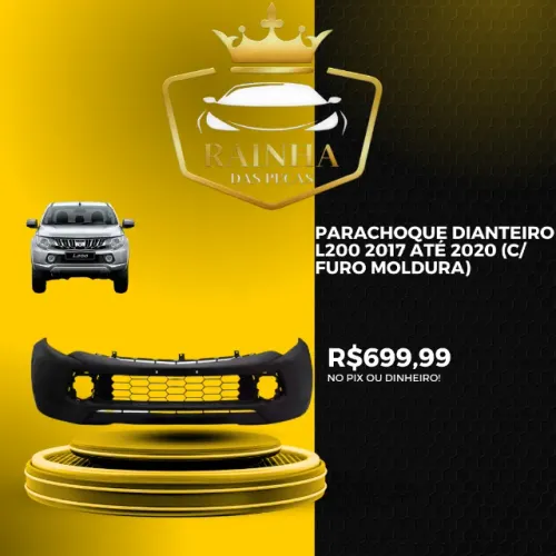 Parachoque Dianteiro L200 2017 até 2020 (C/ Furo Moldura)