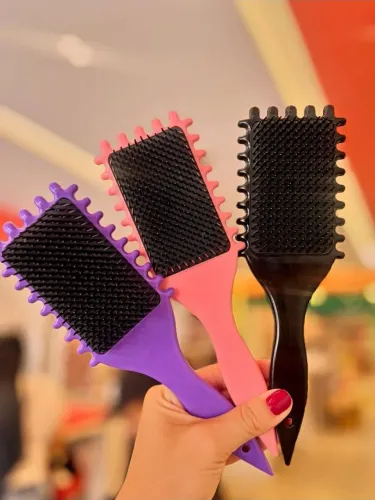 Escova de cabelo para fitagem de cachos