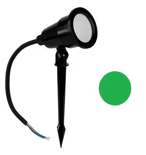 Espeto LED Verde 5W para Jardim com Lâmpada COB | Bivolt | Iluminação Decorativa Externa