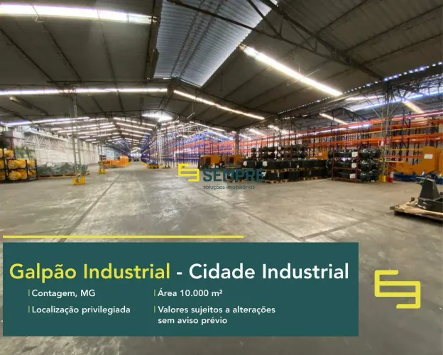 Galpão para alugar na Cidade Industrial de Contagem, MG, com docas.