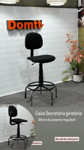 Cadeira Caixa secretária giratória em até 6x sem juros
