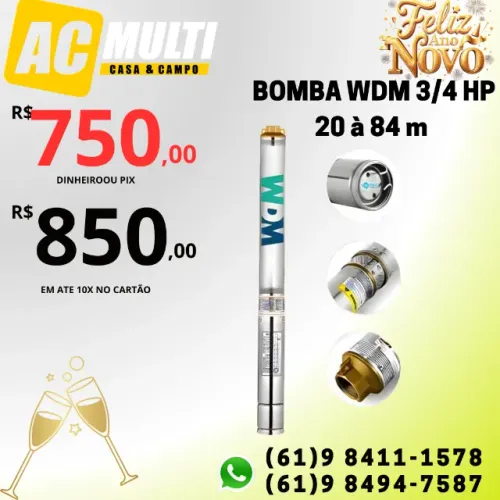 Bomba para poço artesiano caneta  palito SPE 3 7-1 220v 3/4 2 fios WDM 