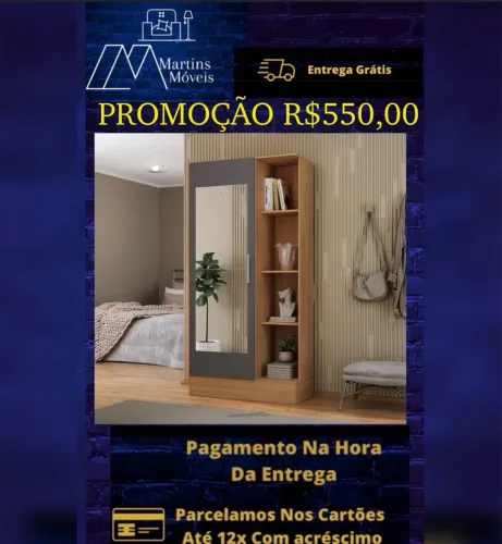 Armário com Espelho e Prateleiras em Promoção