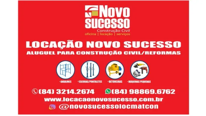 Aluguel locação andaime escoras pontaletes betoneiras bitoneiras na zona norte de natal rn