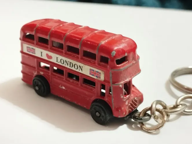 Chaveiro Antigo Ônibus Inglês Diecast Miniatura de ferro 