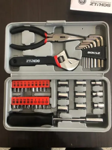 Ferramentas Versáteis em Estojo Compacto - Kit 40 Peças para o Dia a Dia!