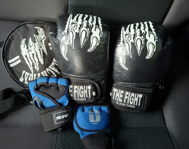 Kit luva de boxe-Muay Thai Black Fight