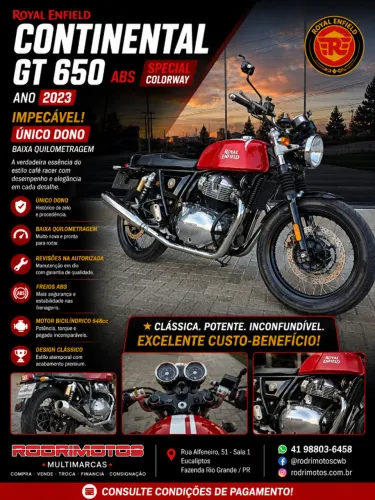 Royal Enfield Continental GT 650 Abs Special Colorway - Estudo troca por outras motos