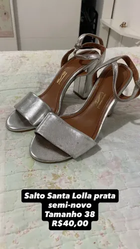Salto alto Santa Lolla prata tam 38