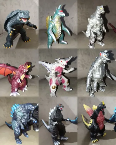 QUERO VENDER LOGO! 9 Figuras/Bonecos Godzilla 15 a 20 CM - Gigan, Destoroyah, Gamera...