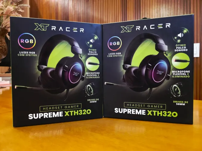 Headset Gamer XT Racer Supreme XTH-320 RGB Drivers 50mm Som 7.1 USB Cabo Trançado 2.2m