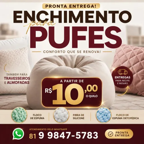 Enchimentos em geral para puffs travesseiros almofadas