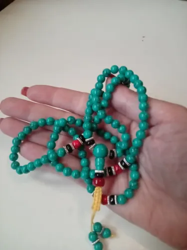 Colar diapamala em turquesa tibetano