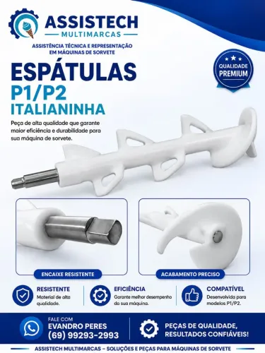 Espátula para maquinas de sorvete