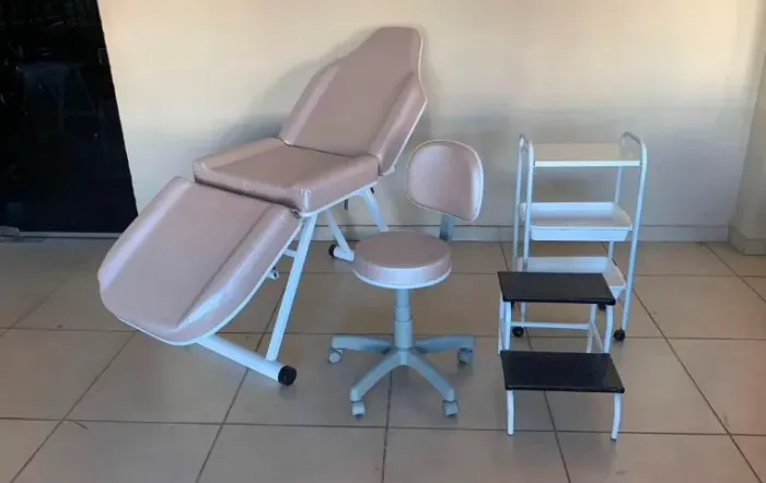Kit Maca 4 Peças - Maca/Mocho/Escadinha/Carrinho Auxiliar