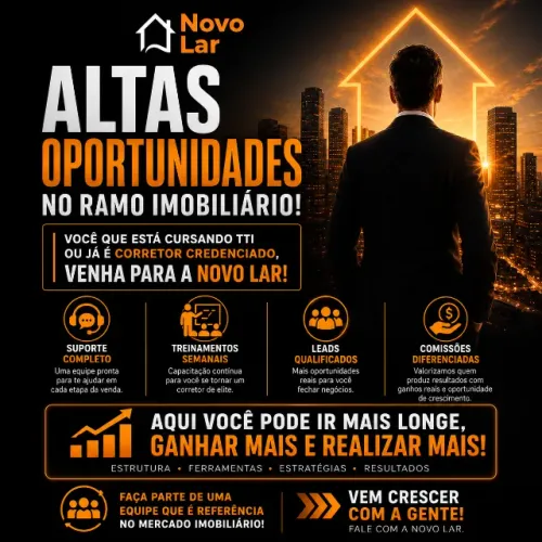 Corretor de Imóveis Credenciado ou Cursando TTI? Venha Crescer com a Novo Lar