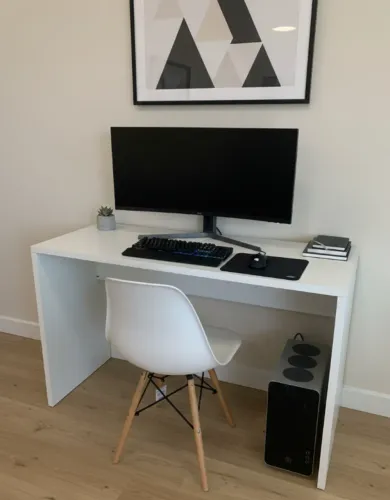 Mesa para Escritório Boss Branca 120x45 | Pronta para Uso
