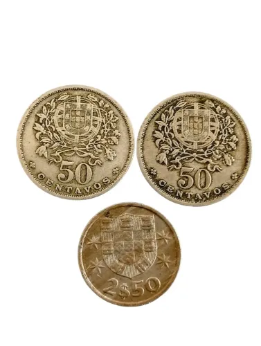 3 moedas antigas portuguesas