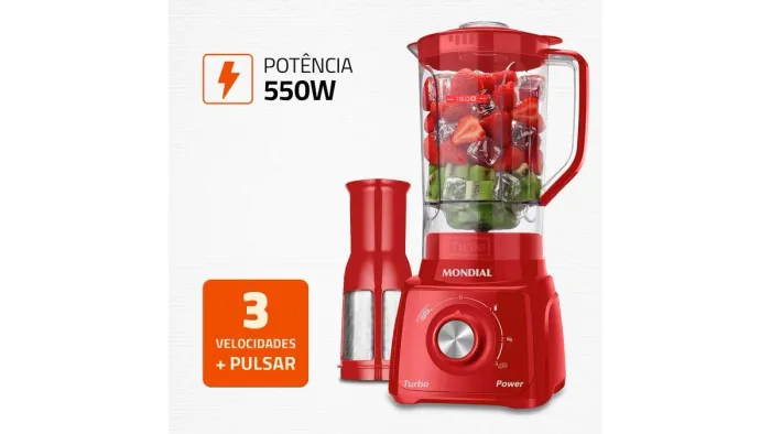 Liquidificador Mondial Turbo Power Vermelho Novo Nunca Usado