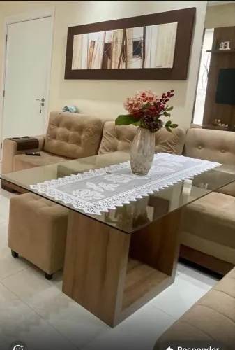 Mesa de jantar tampo de vidro 1,5 m