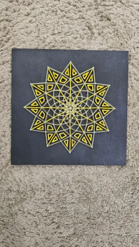 Quadro Mandala String Art (Pregos e Linha) 32x32cm - Assinado