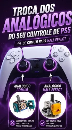 Troca par analógicos controle PS5 PlayStation