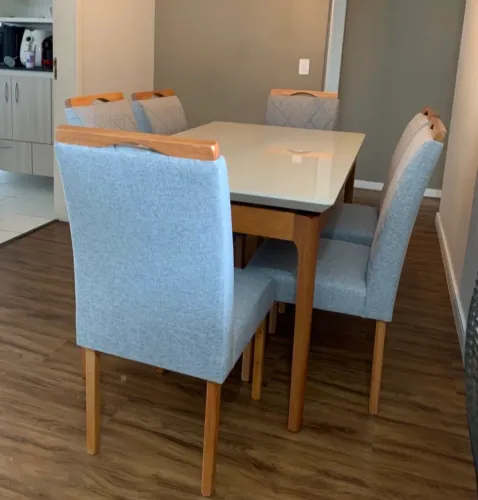 Mesa com 6 Cadeiras em Linho NOVO PRONTA ENTREGA 