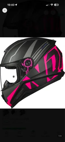 Capacete Norisk Full Preto e Rosa Fosfo