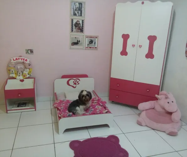 Quarto completo para Pet Feminino acompanha escada para gato